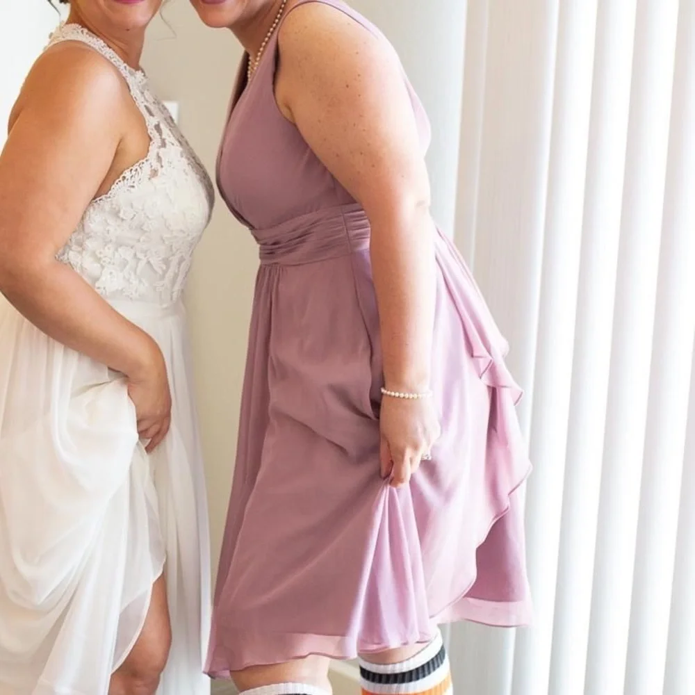 Azazie Kayla mid length bridesmaids formal dress Size A12- with pockets - Picture 3 of 15